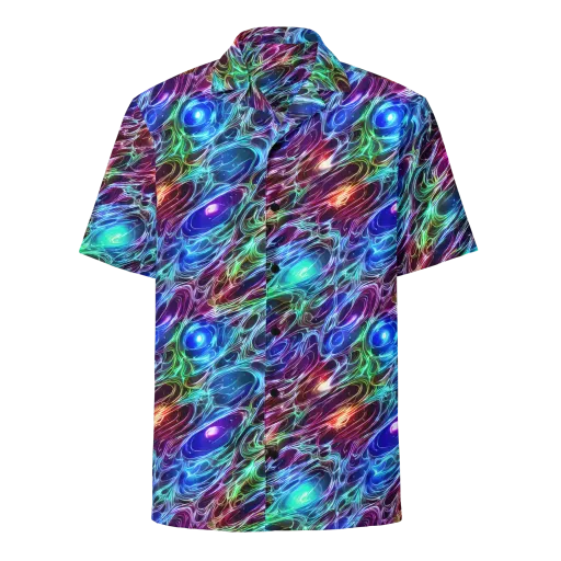 Electric Tides on a Button Shirt