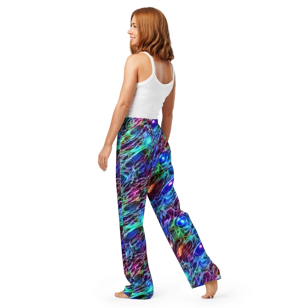 Electric Tides on Women's Pajama Pants — Back