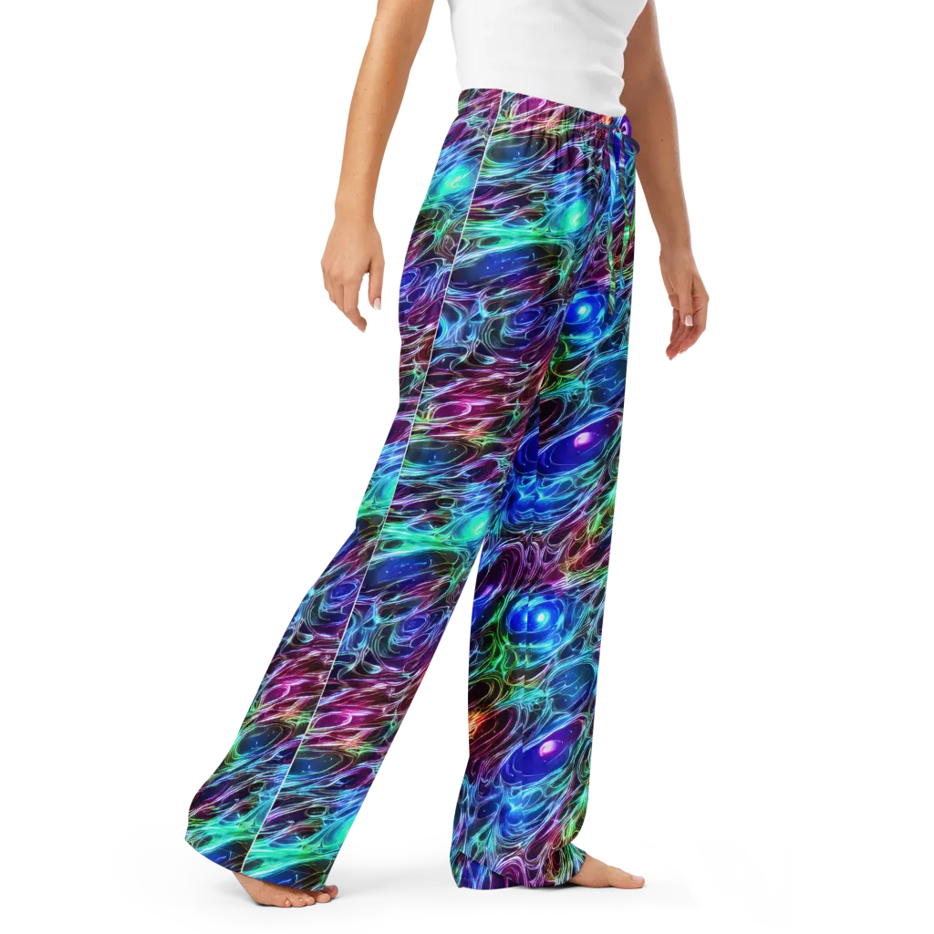 Electric Tides on Women's Pajama Pants — Right Front