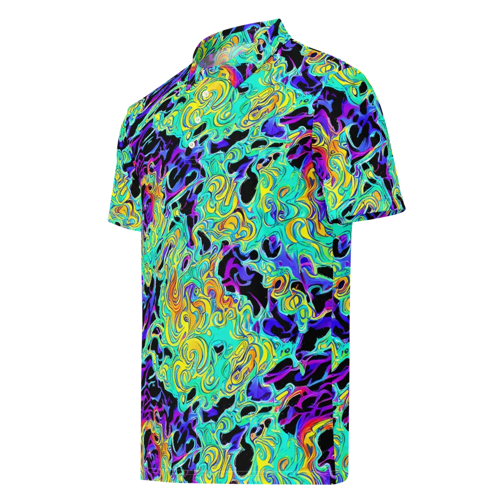 Electric Tidalwave on Men's Slim Fit Polo Shirt — Left Front