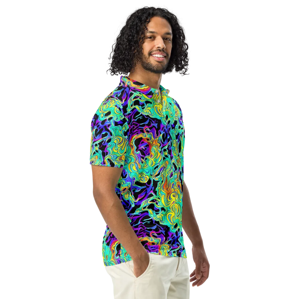 Electric Tidalwave on Men's Slim Fit Polo Shirt — Right Front