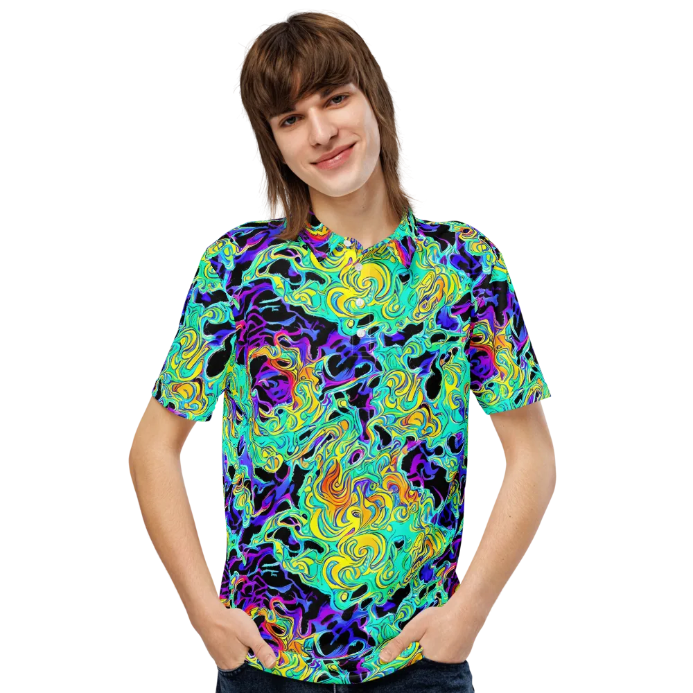 Electric Tidalwave on Men's Slim Fit Polo Shirt — Front