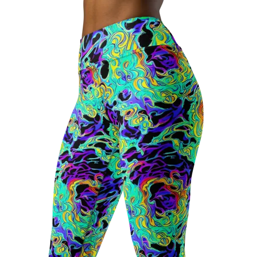 Electric Tidalwave on a Yoga Leggings