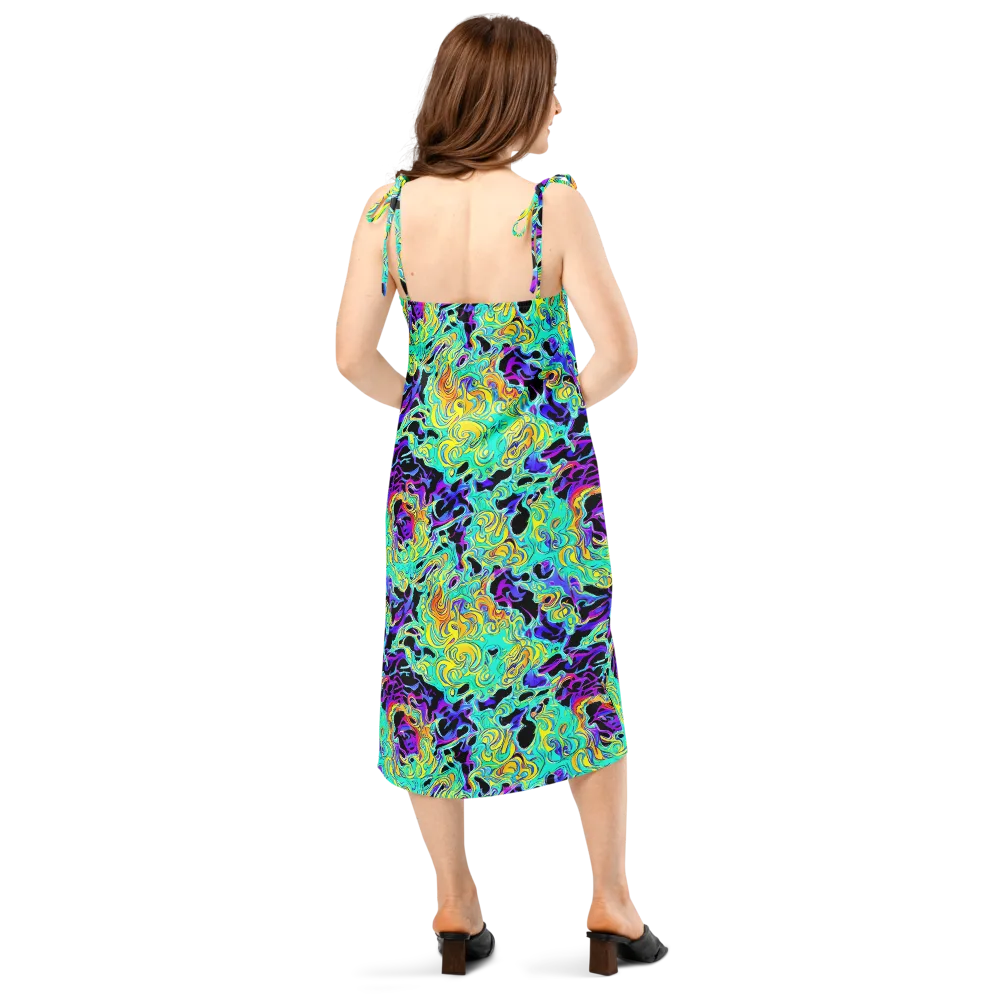 Electric Tidalwave on Slip Dress — Back