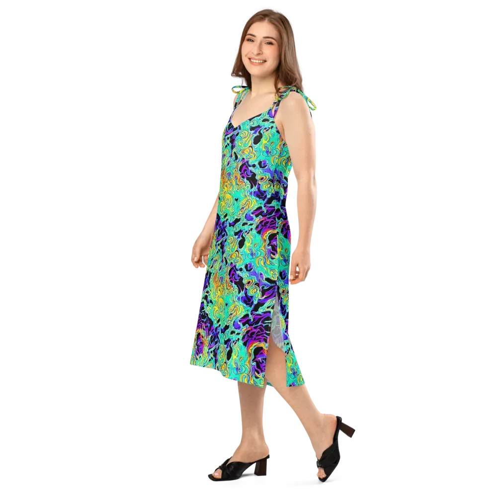 Electric Tidalwave on Slip Dress — Left Front