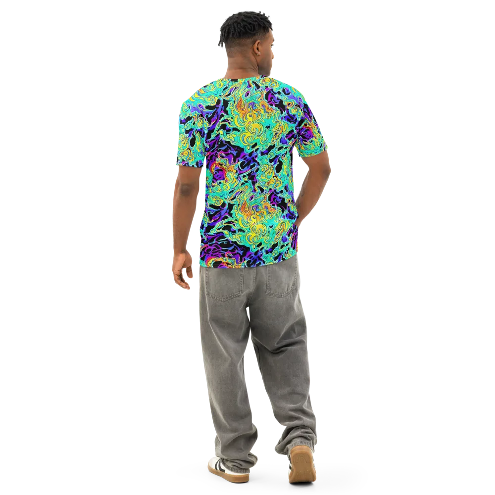 Electric Tidalwave on Men's Cotton Crew Neck T-Shirt — Back