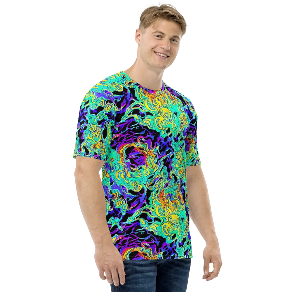 Electric Tidalwave on Men's Crew Neck T-Shirt — Right