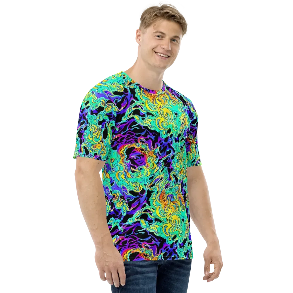 Electric Tidalwave on Men's Crew Neck T-Shirt — Right