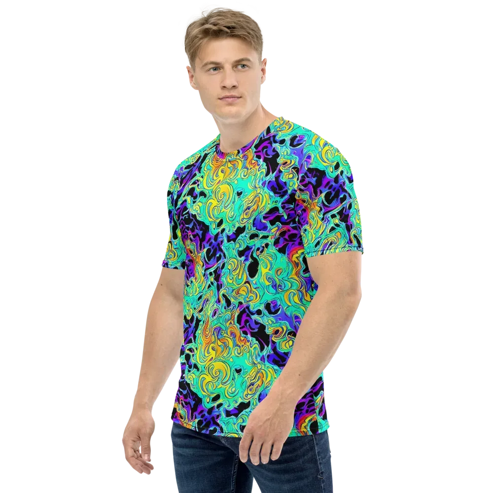 Electric Tidalwave on Men's Crew Neck T-Shirt — Left