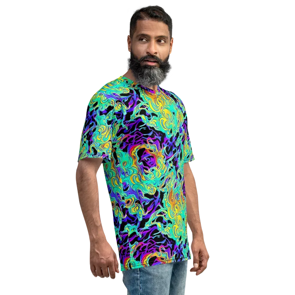 Electric Tidalwave on Men's Crew Neck T-Shirt — Right