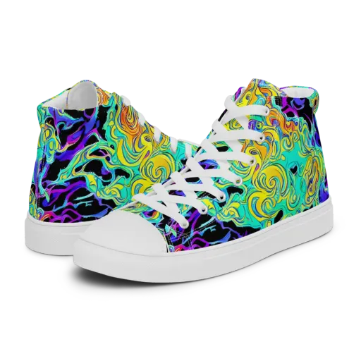 Electric Tidalwave on a Men's High Top Canvas Shoes