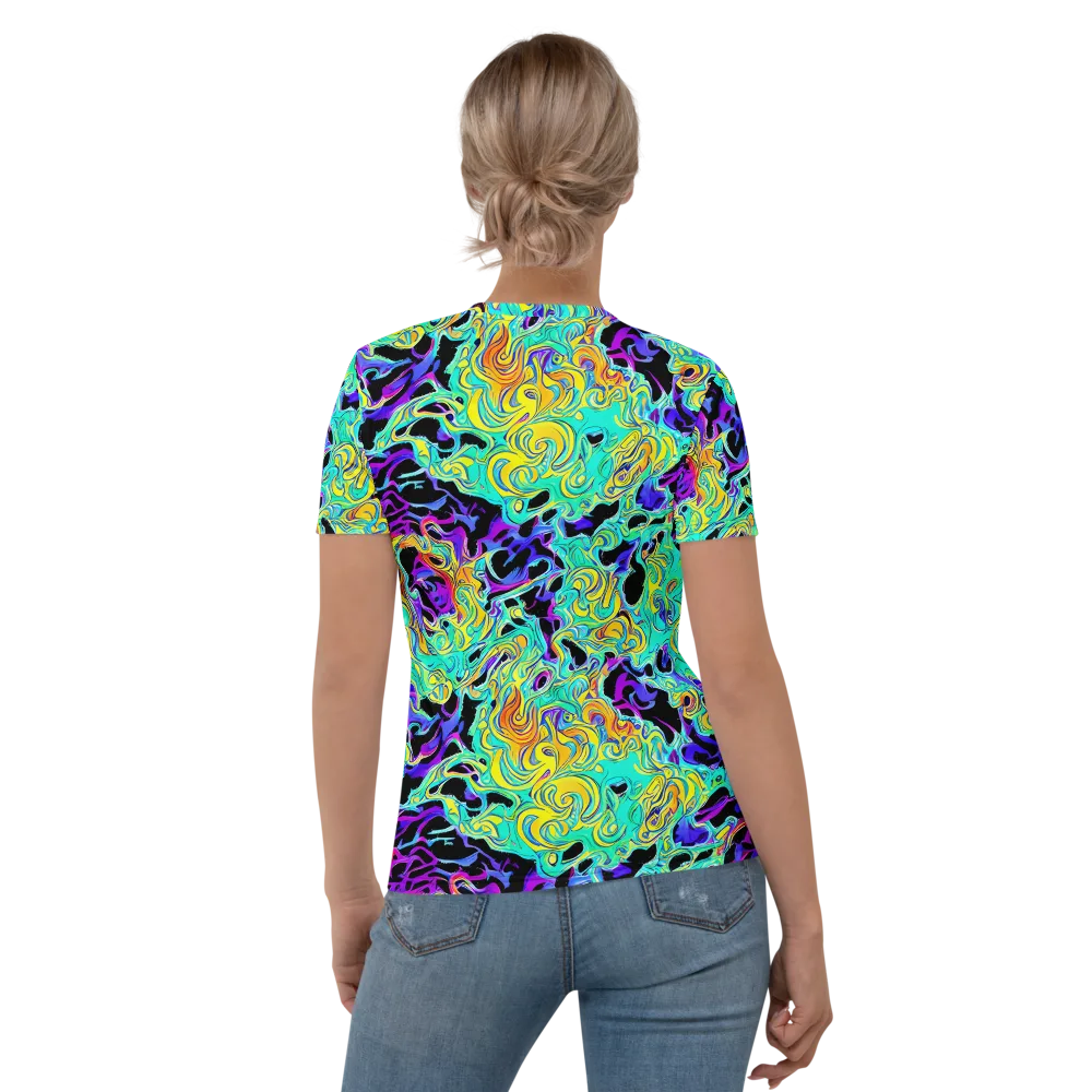 Electric Tidalwave on Women's Crew Neck T-Shirt — Back
