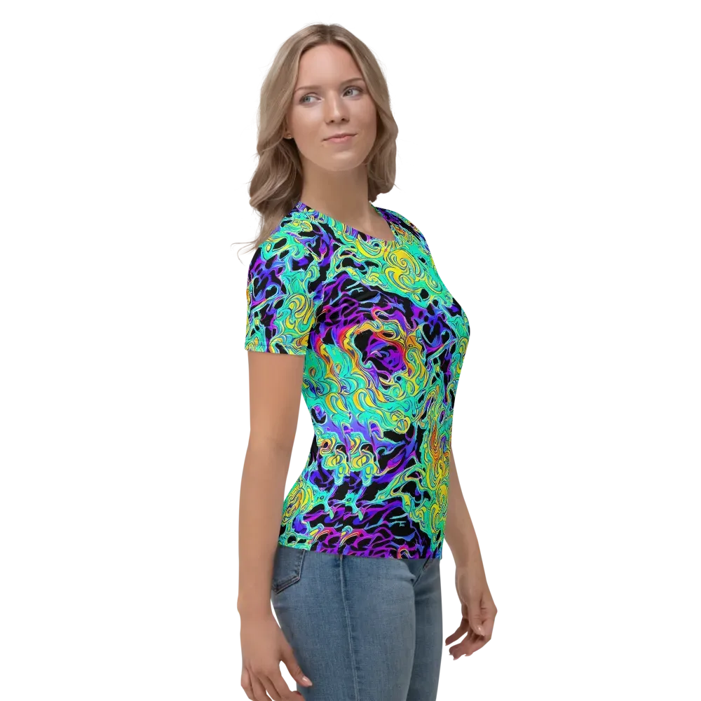 Electric Tidalwave on Women's Crew Neck T-Shirt — Right