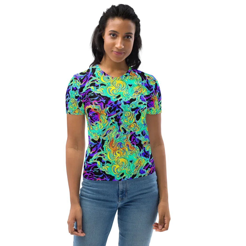 Electric Tidalwave on Women's Crew Neck T-Shirt — Front