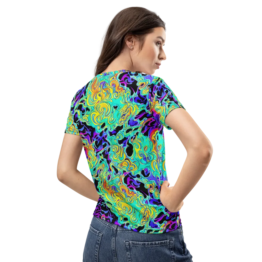Electric Tidalwave on Women's Crew Neck T-Shirt — Back