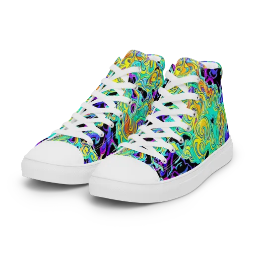 Electric Tidalwave on a Women's High Top Canvas Shoes