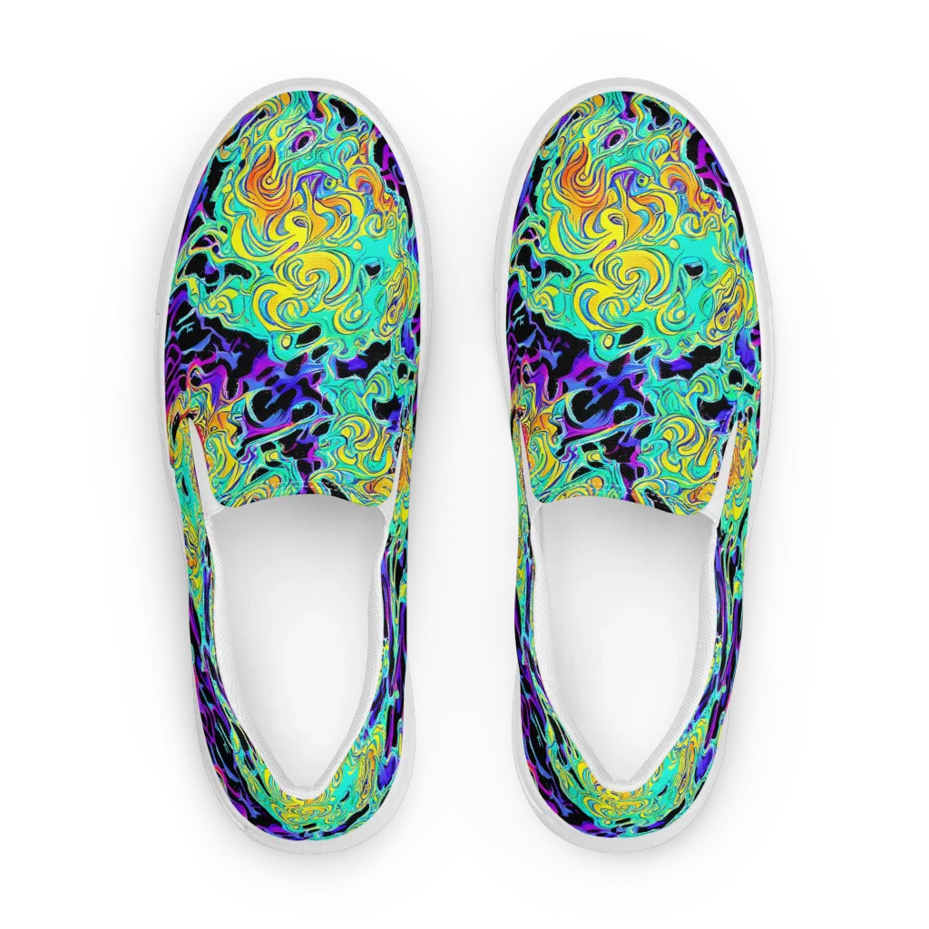 Electric Tidalwave on Men's Slip-On Canvas Shoes — Front