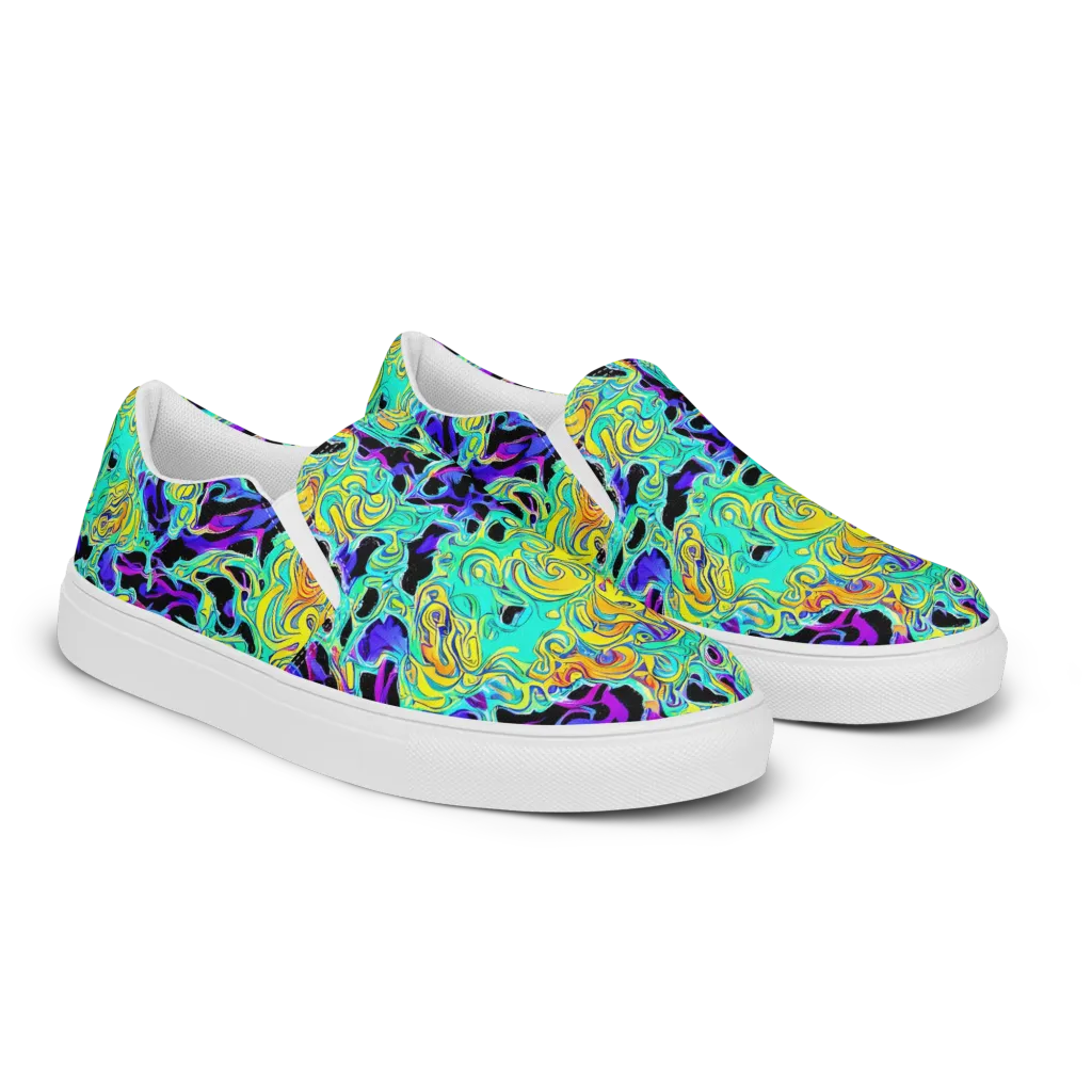 Electric Tidalwave on Men's Slip-On Canvas Shoes — Right Front