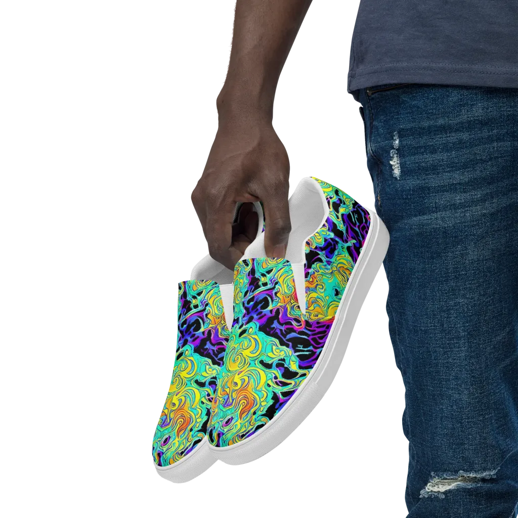 Electric Tidalwave on Men's Slip-On Canvas Shoes — Left Front