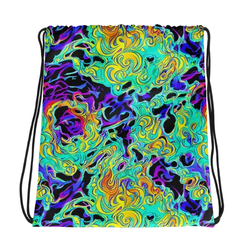 Electric Tidalwave on a Drawstring Bag