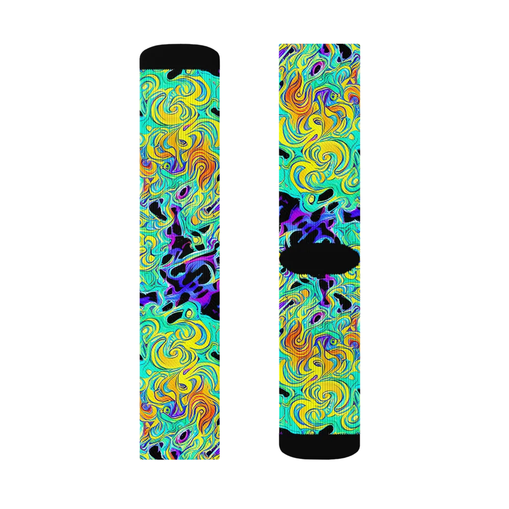 Electric Tidalwave on Socks — Left Sock