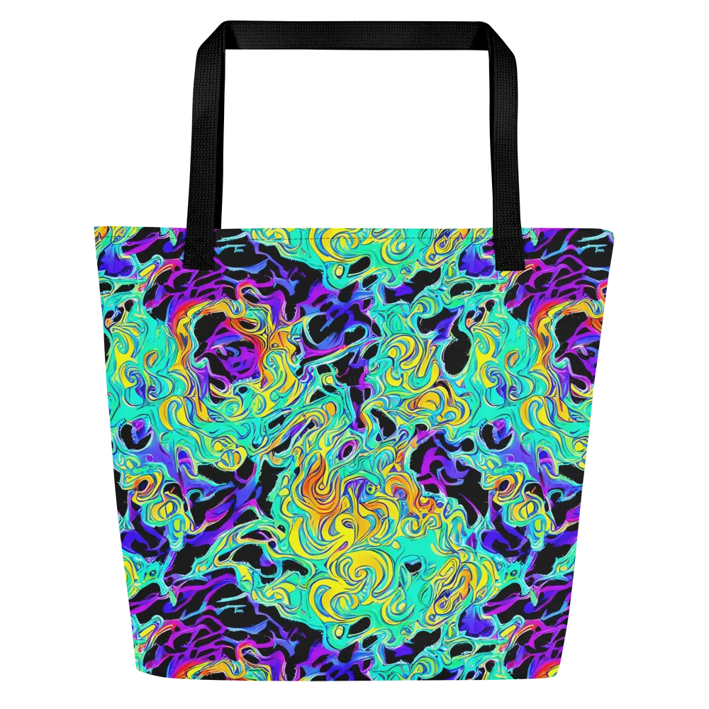 Electric Tidalwave on Large Tote Bag W/ Pocket — Front