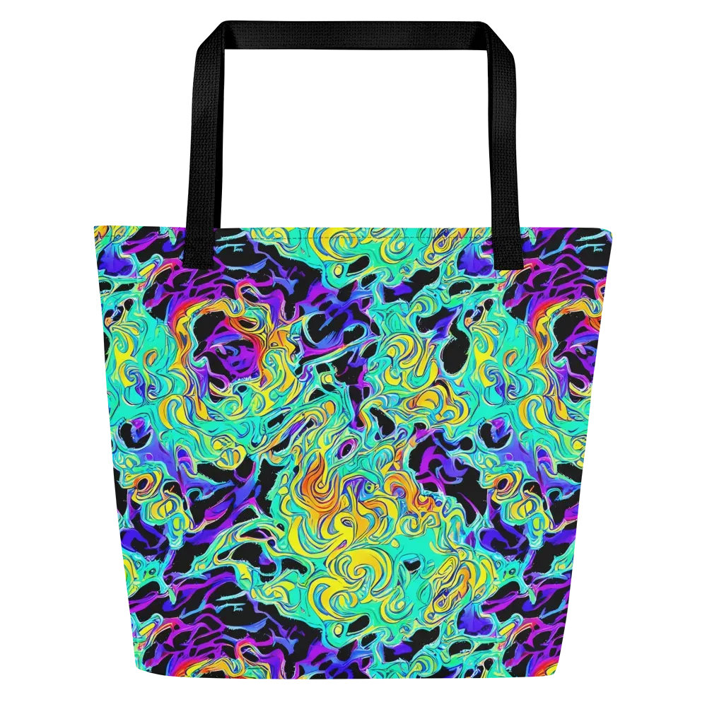 Electric Tidalwave on Large Tote Bag W/ Pocket — Front