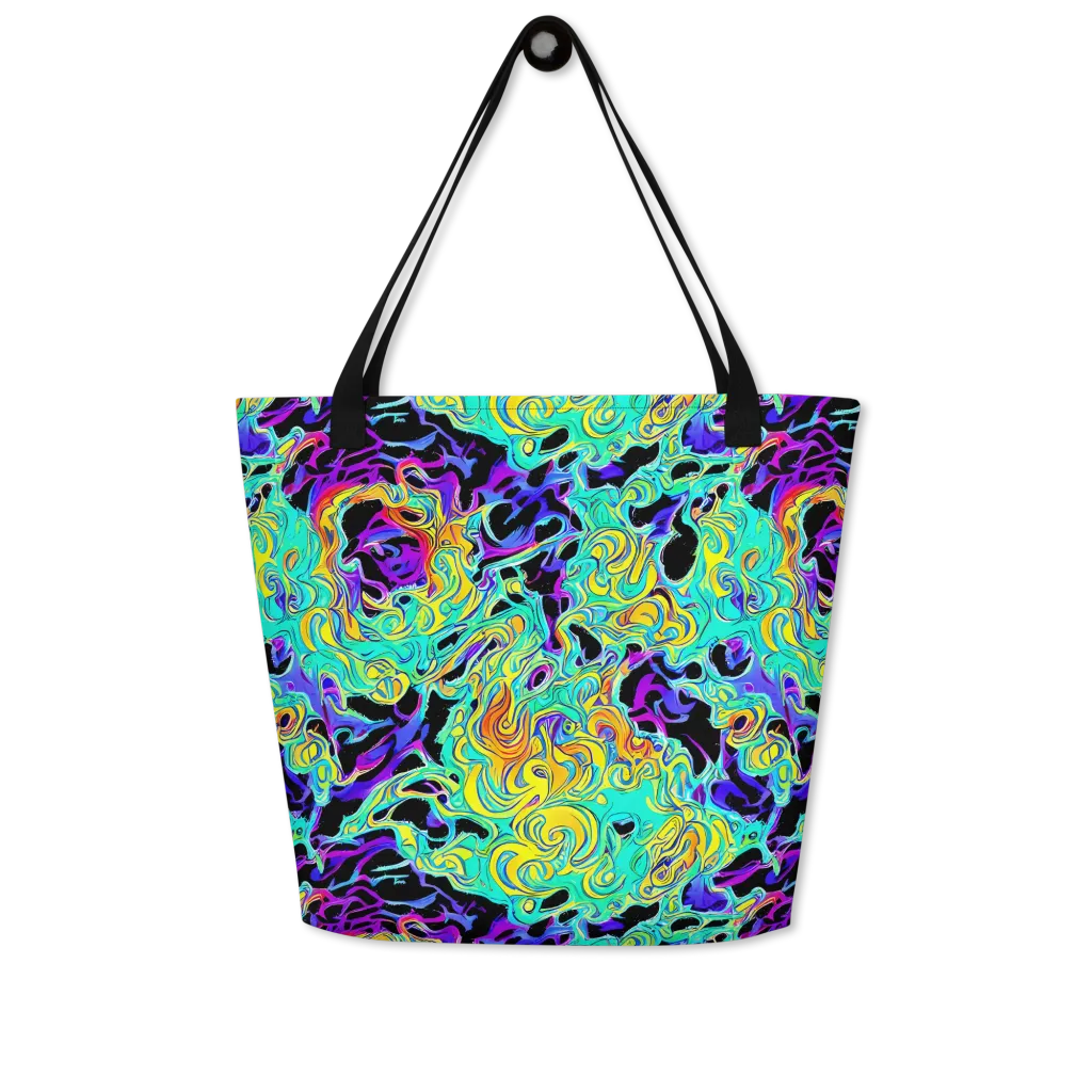Electric Tidalwave on Large Tote Bag W/ Pocket — Front