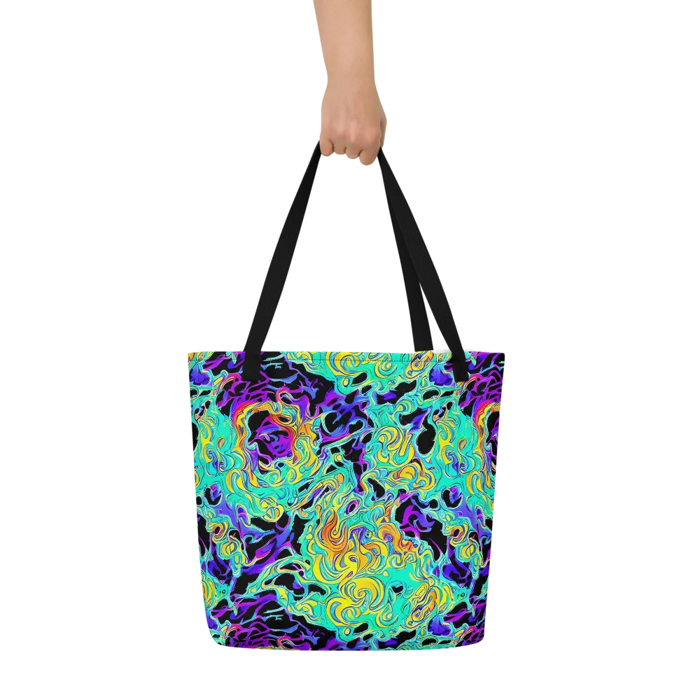 Electric Tidalwave on Large Tote Bag W/ Pocket — Front