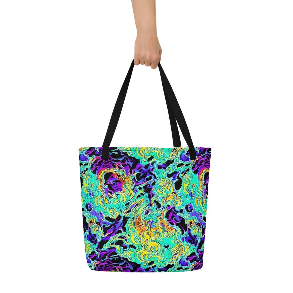 Electric Tidalwave on Large Tote Bag W/ Pocket — Front