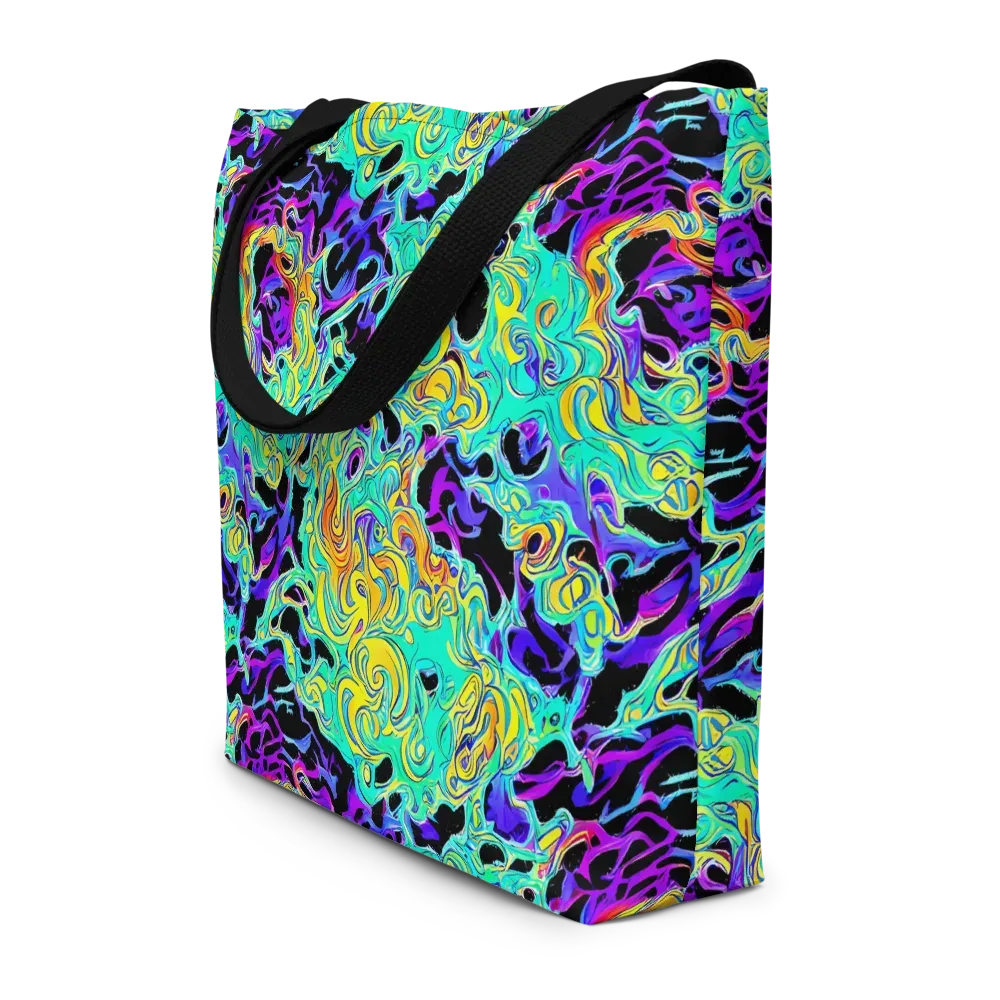 Electric Tidalwave on Large Tote Bag W/ Pocket — Front