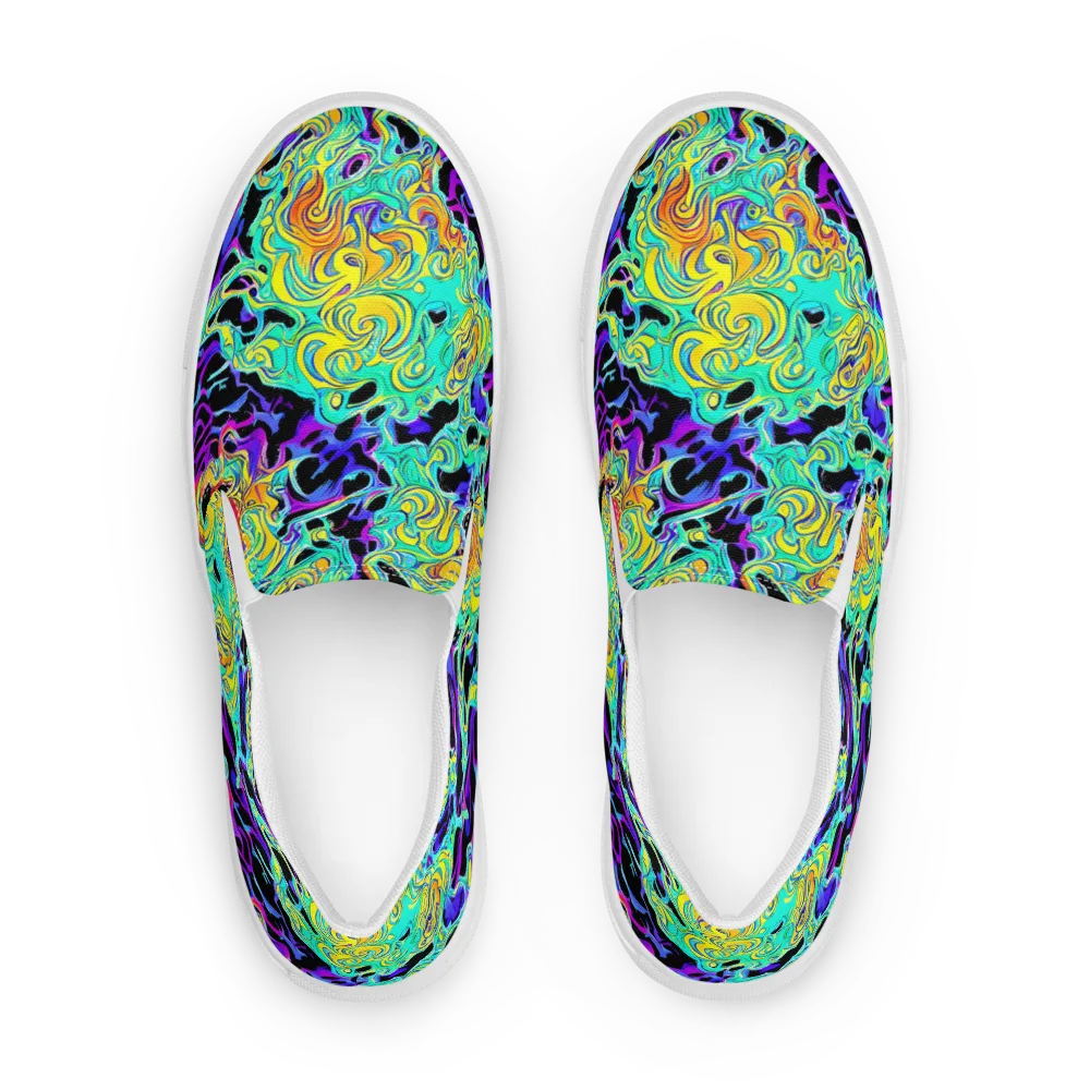 Electric Tidalwave on Women's Slip-On Canvas Shoes — Front