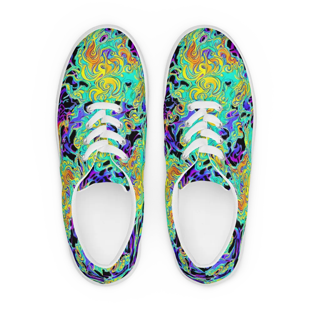Electric Tidalwave on Men's Lace-Up Canvas Shoes — Front
