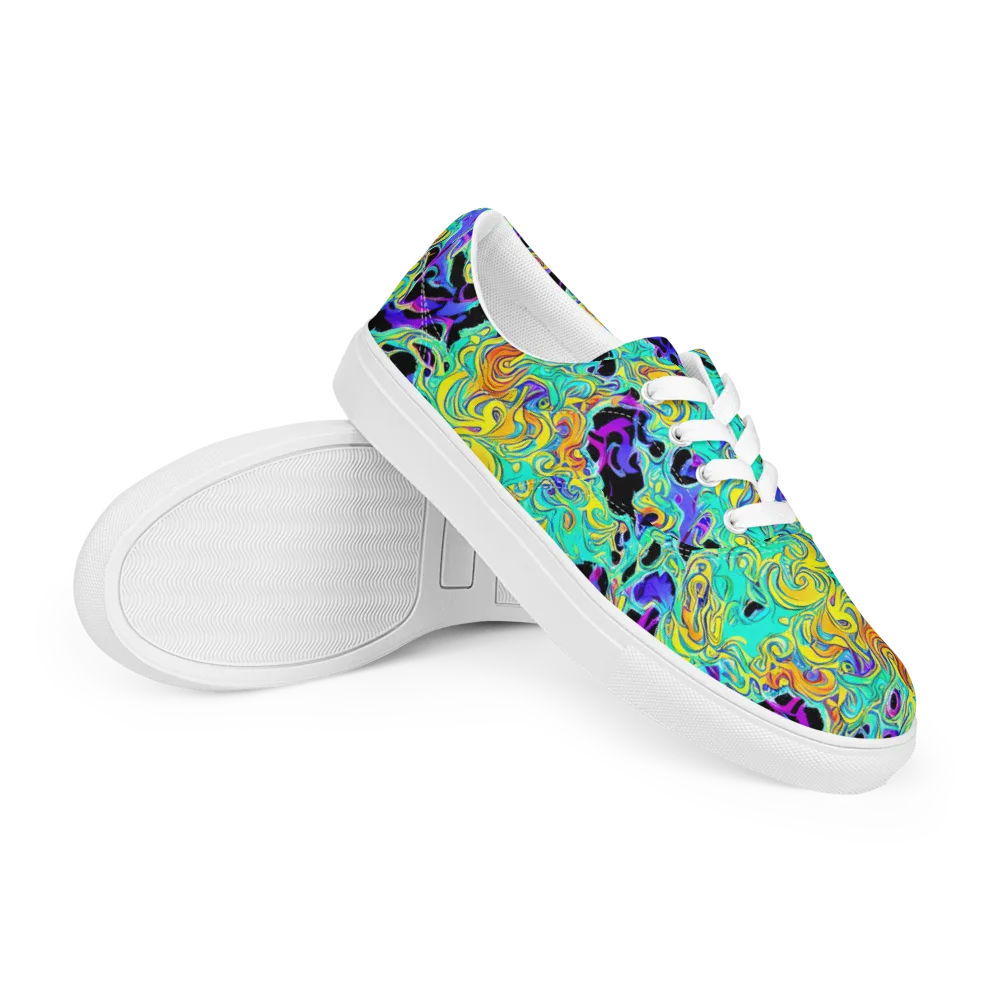 Electric Tidalwave on Men's Lace-Up Canvas Shoes — Right Front
