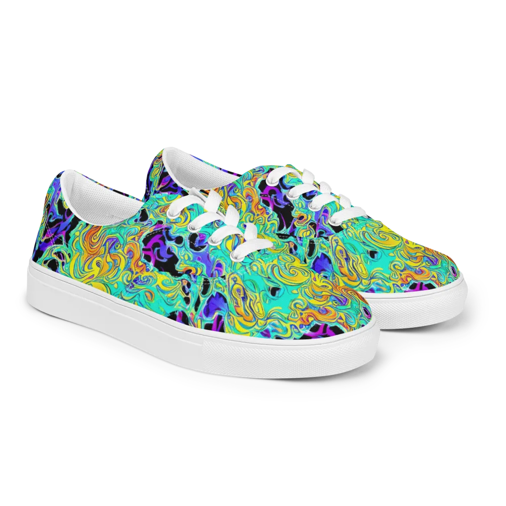 Electric Tidalwave on Men's Lace-Up Canvas Shoes — Right Front
