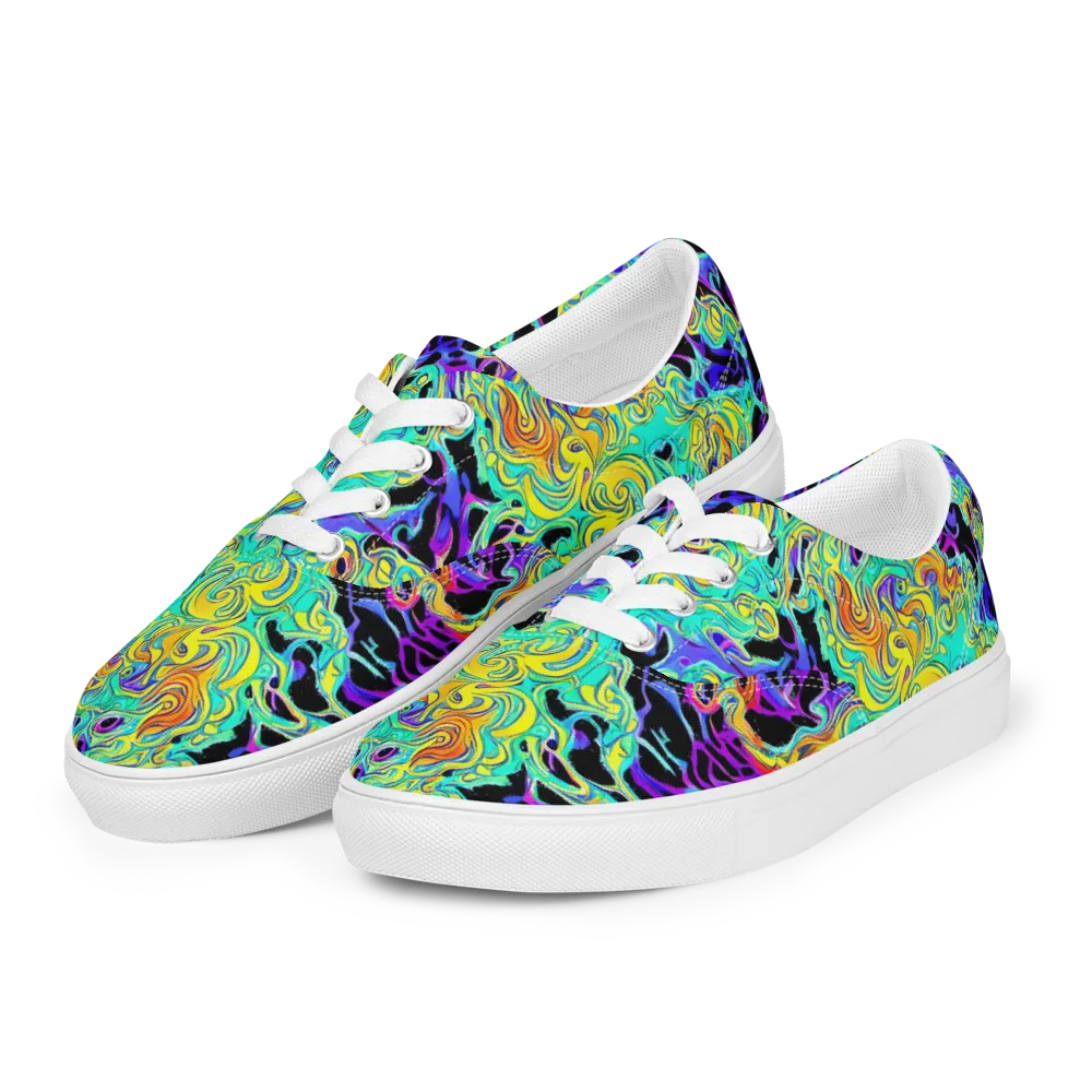 Electric Tidalwave on Men's Lace-Up Canvas Shoes — Left Front