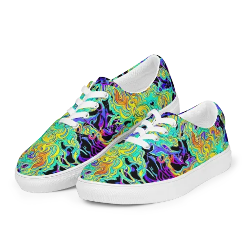 Electric Tidalwave on a Men's Lace-Up Canvas Shoes