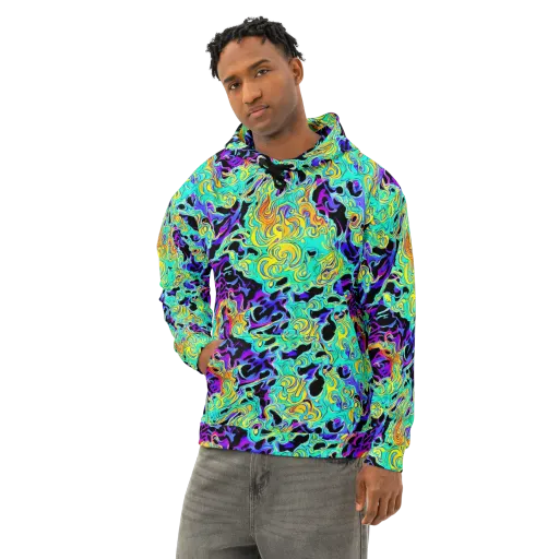 Electric Tidalwave on a Cotton Hoodie