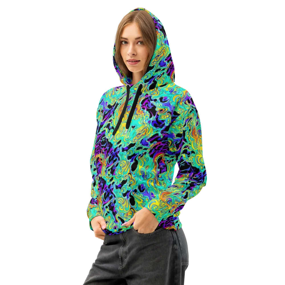 Electric Tidalwave on Cotton Hoodie — Left Front