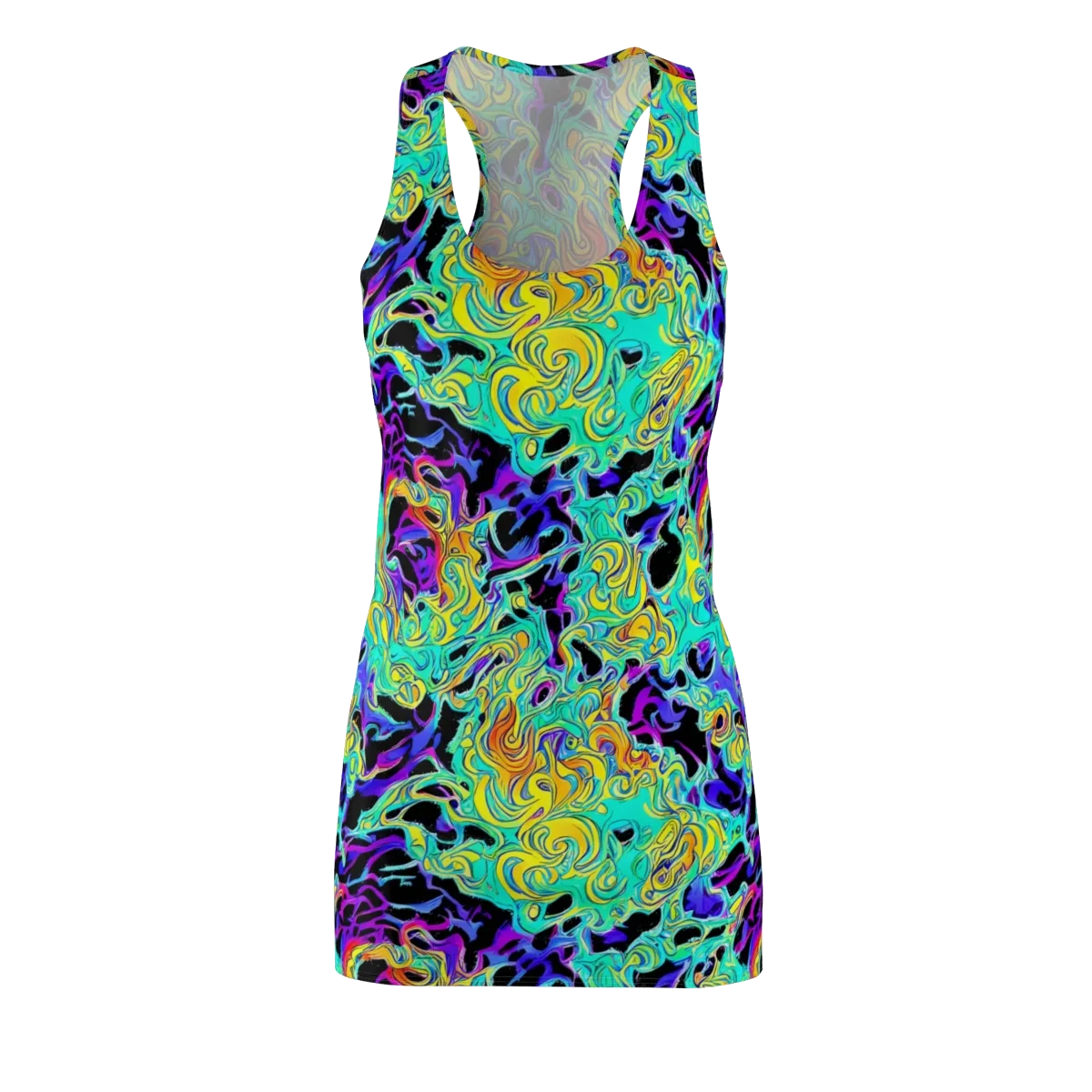 Electric Tidalwave on Racerback Dress — Front
