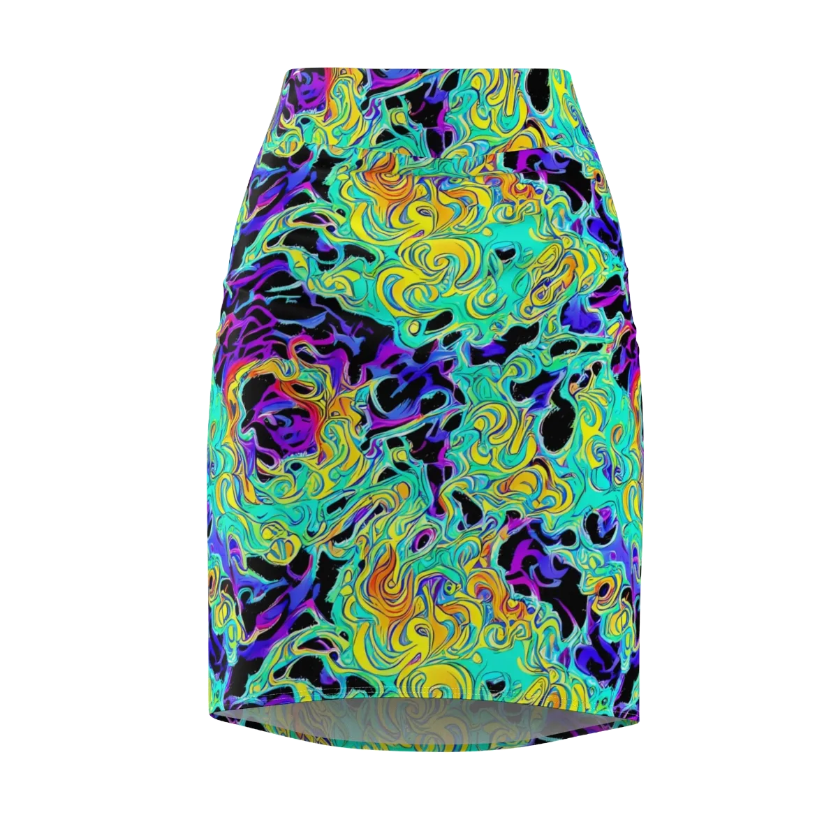 Electric Tidalwave on Pencil Skirt — Front