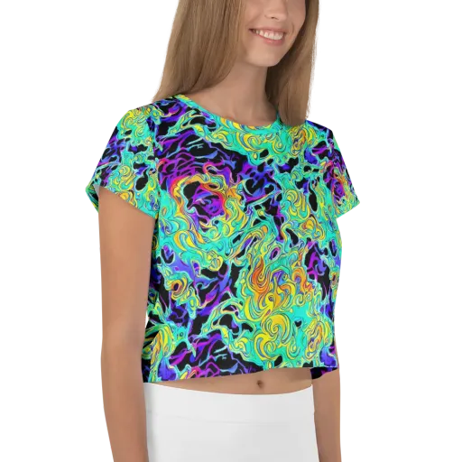 Electric Tidalwave on a Crop Tee
