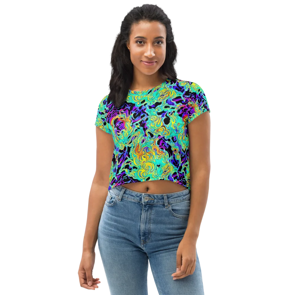 Electric Tidalwave on Crop Tee — Front