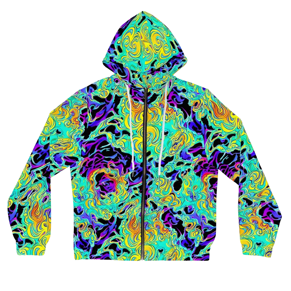 Electric Tidalwave on Women's Full-Zip Hoodie — Front