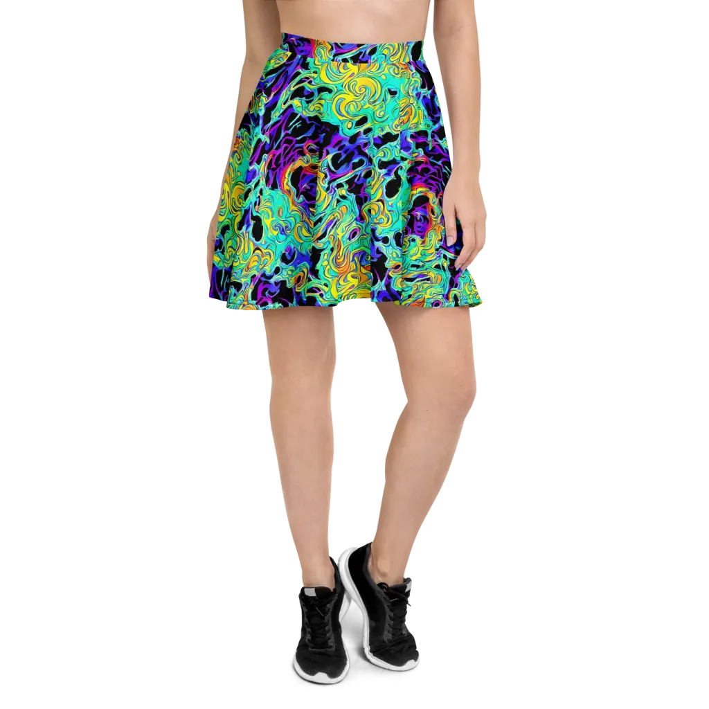 Electric Tidalwave on Skater Skirt — Front