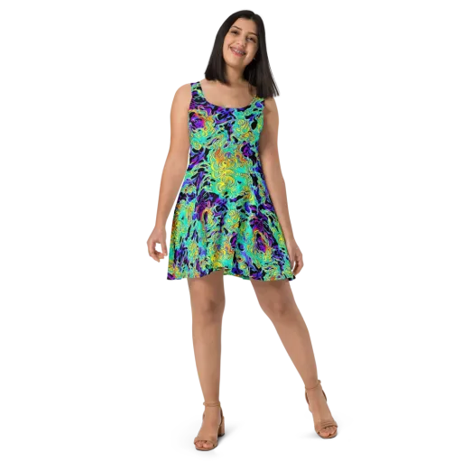 Electric Tidalwave on a Skater Dress