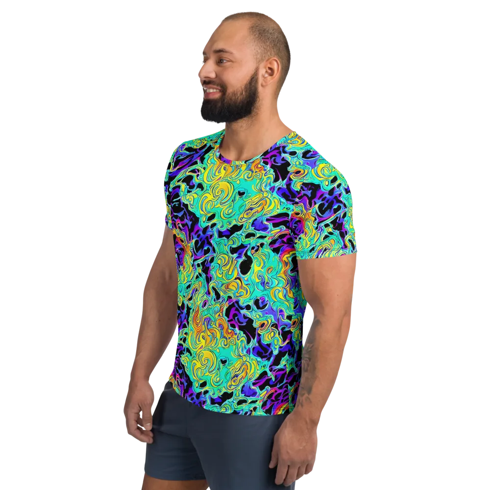Electric Tidalwave on Men's Athletic T-Shirt — Left