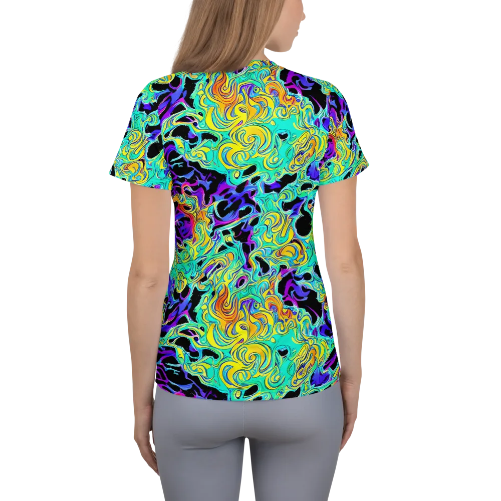 Electric Tidalwave on Women's Athletic T-Shirt — Back