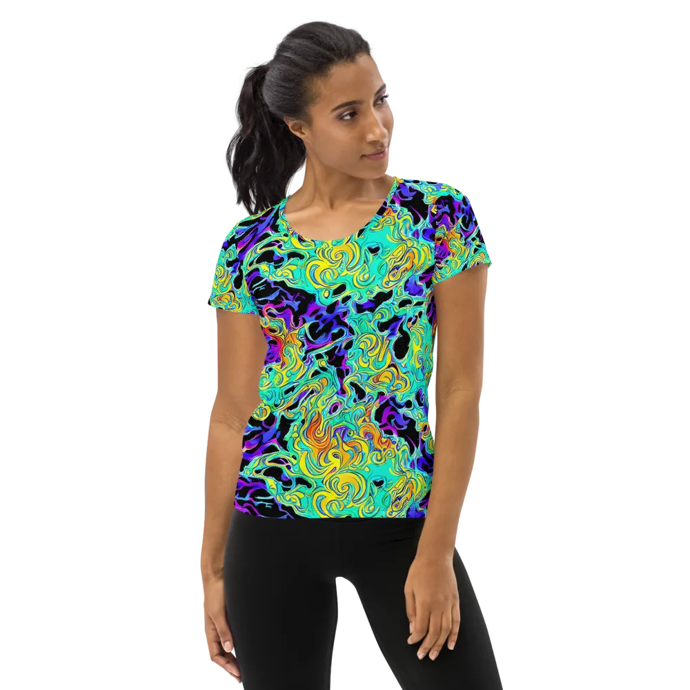 Electric Tidalwave on Women's Athletic T-Shirt — Front