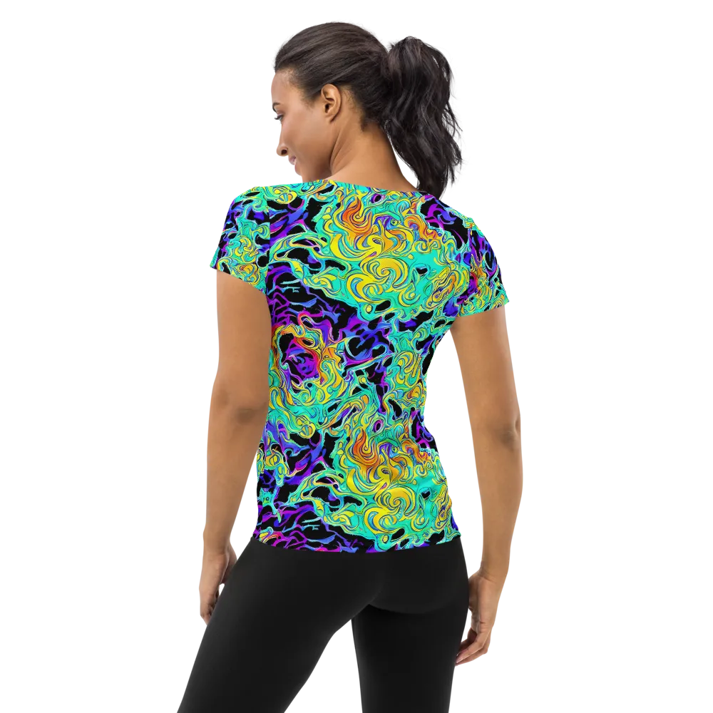 Electric Tidalwave on Women's Athletic T-Shirt — Back